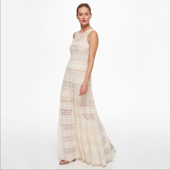Eliza J Ivory Lace Maxi Dress 